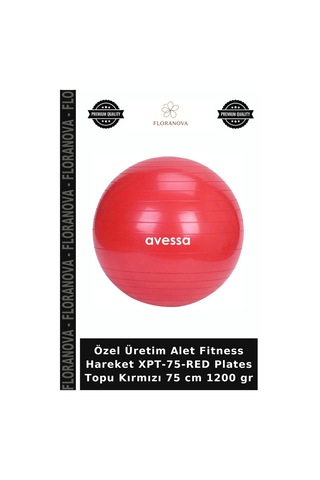 Özel Üretim Alet Fitness Hareket Xpt-75-red Plates Topu Kırmızı 75 Cm 1200 Gr