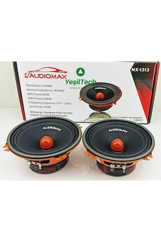 Audiomax 600 Watt 13 Cm Profesyonel 2'Li Midrange Hoparlör Takım