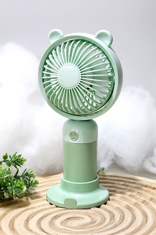Taşınabililir Mini Usb Şarjlı 3 Kademeli El Masaüstü Vantilatör Fan Soğutucu Ym88216 Yeşil