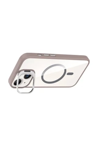İphone 15 İçin Uyumlu Standlı Ve Kamera Lens li Wireless Şarj Özellikli Ultra Lüks Kılıf