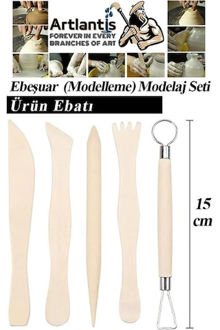 Seramik Ve Çömlek Şekillendirme Seti Ebeşuar 16 Parça 1 Paket Kil Modelaj Modelleme Heykel Şekillendirici Hobi Sanatsal