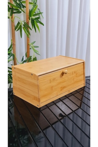 Bambu Ekmek Dolabı Kapaklı Ekmek Kutusu 7236 Ahşap