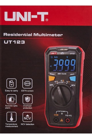 Unı-t Ut123t Cep Ölçüm Cihazı, 600 V Ac/dc, -40 C-300 C/-40 F-572 F