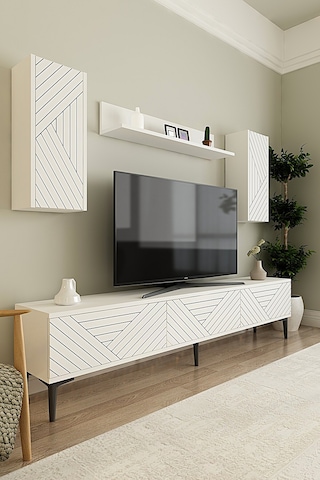 Tvr1802b - Ferrotvr180 Tv Ünitesi Takımı Beyaz 180cm Beyaz