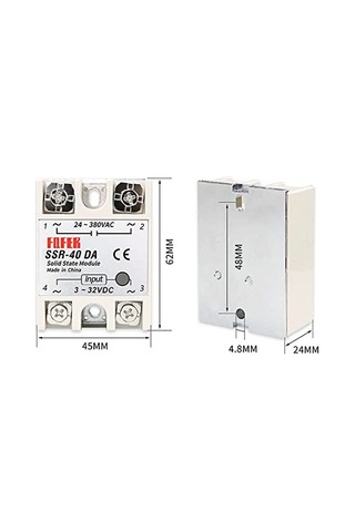 Ssr-40da Ssr Röle 40a Ac 24-380v Tek Fazlı Solid State Röle Elektronik Anahtar Termostat Resiztans Motor Lamba Makine