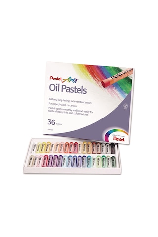 Pentel Yağlı Pastel Boya, Standart Kutu, 36 Renkli Çok Renkli