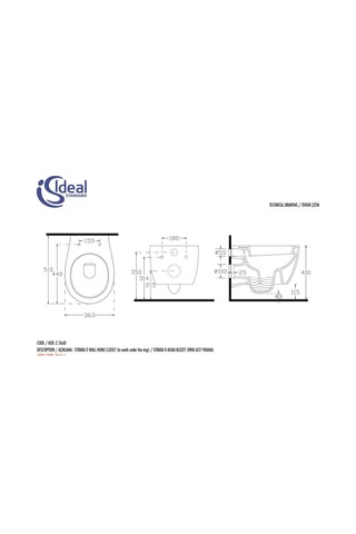 İDEAL STANDARD STRADAO ASMA KLOZET BEYAZ Z266801