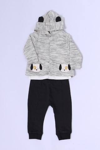 Erkek Bebek 3'lü Takım Köpek Baskılı D44 Krem