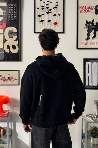 Flaw M Baskılı Hoodie-28671 Sİyah