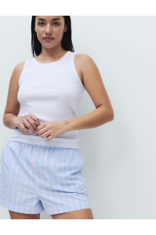 Marks & Spencer Çizgili Pijama Şortu T37003469S Mavi