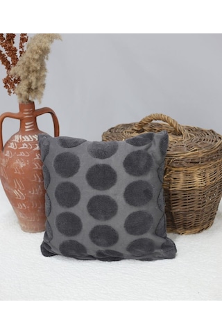 Luna Welsoft Jakarlı Dekoratif Kırlent Kılıfı 43x43 Cm - Ztluna0 Antrasit