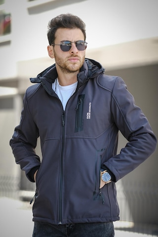 Oksit Majuro Outdoor Su Soğuk Rüzgar Geçirmez İçi Kürklü Dolgulu Softshell Erkek Dağcı Kampcı Kayakcı Montu 001