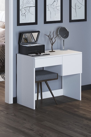 Bicabin Arya Grande Mode Çekmeceli Beyaz Makyaj Masası/Dresuar/Ça