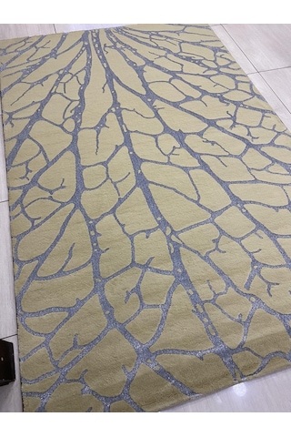 Saray Halı Vizyon 11145 Rs 150X230 Krem Gri Simli Ağaç Model 4 M2