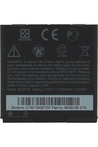 Senalstore Htc Sensation Uyumlu Pil Batarya Bg58100