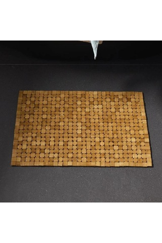 Bambu Banyo Matı, 50x80 Cm, Kaymaz Taban, Doğal Ahşap, Suya Dayanıklı