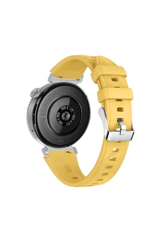 Sneezy Huawei Watch Gt5 41mm İle Uyumlu Prism Metal Tokalı Soft Yumuşak Silikon Kordon