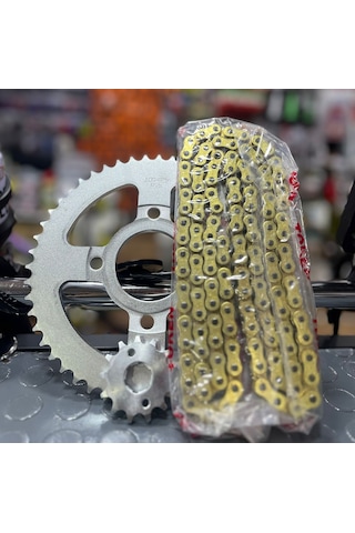 Zincir Dişli Seti Oringli Gold Sarı Zincir Kuba Tk 03 Moto Eay