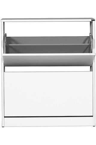 Flat Duo 2 Katlı Geniş Ayakkabılık Dolabı - Beyaz