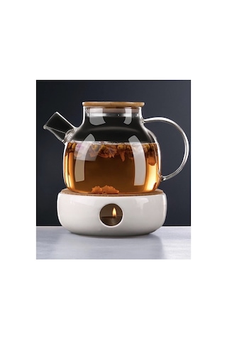 Isıya Dayanıklı 1000 Ml Süzgeçli Cam Demlik Bitki Çayları , Borosilikat ,sürahi Şeffaf