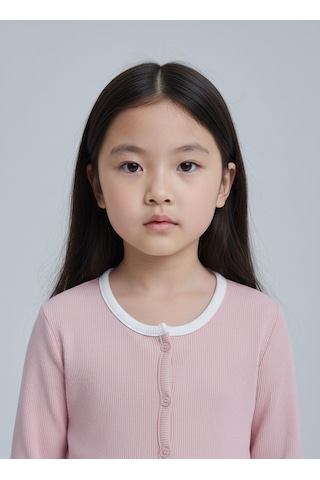 Kız Çocuk Fitilli %100 Pamuklu Düğmeli Hırka Gül Kurusu