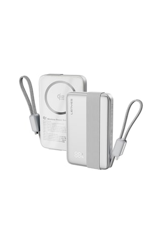 Lenyes Pw1019d Pd 45w Qi2 Teknolojili Type-c Kablolu Wireless Powerbank 25w 10000mah Gümüş