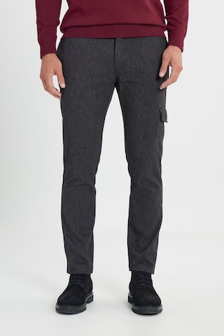 AC&Co / Altınyıldız Classics Erkek Sıyah Grı Slim Fit Dar Kesim Diyagonal Desenli Kargo Cepli Esnek Pantolon Siyah - Gri