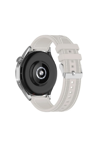 Adige Case 4u K1 İle Uyumlu Kordon Kayış Dikiş Desenli Silikon Krd102 Lms 20/dds Krem