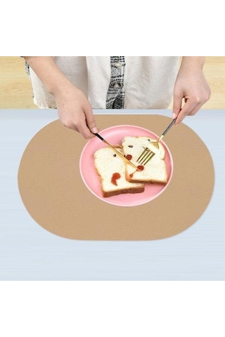 Masa Placemat Kaymaz Isıya Dayanıklı Su Geçirmez Mutfak Yemek Placemat Sahte Deri Bardak Altlığı Ev Tedarik Mavi
