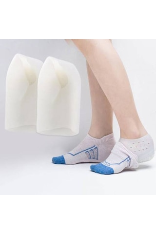 Boy Uzatıcı Topuk Yükseltici Silikon Unisex Topuk Çorabı Gizli Topuk