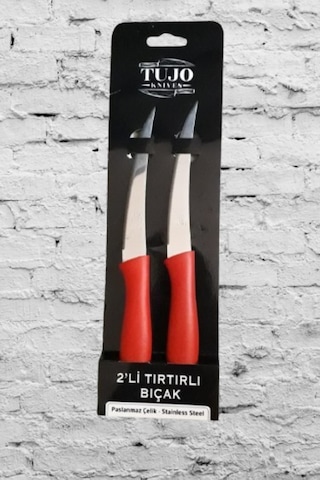Tujo Knives 2'li Paslanmaz Çelik Tırtıklı Meyve Sebze Bıçağı Stainless Steel