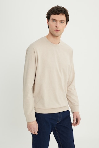 AC&Co / Altınyıldız Classics Erkek Standart Fit Normal Kesim 2 İplik Recycle Pamuklu Bisiklet Yaka Sweatshirt - Bej
