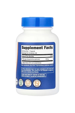 Nutricost Pqq Pyrroloquinoline Quinone 20 Mg 60 Caps