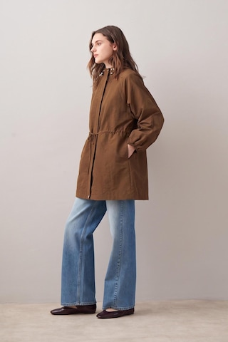 Allday B87049a0 Kadın Beli Büzgü Detaylı Trençkot CAMEL
