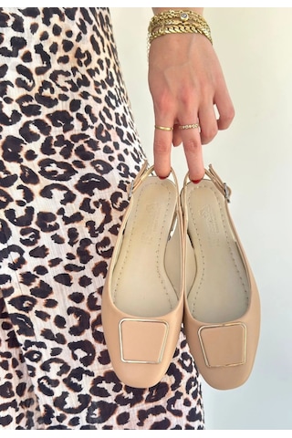 Naturalshoess Canka Nude Cilt Babet Ayakkabı Ten