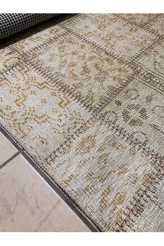 Tuğra Patchwork Desenli Alt Kısmı Dokuma Kilim 160x230 Ebatlı