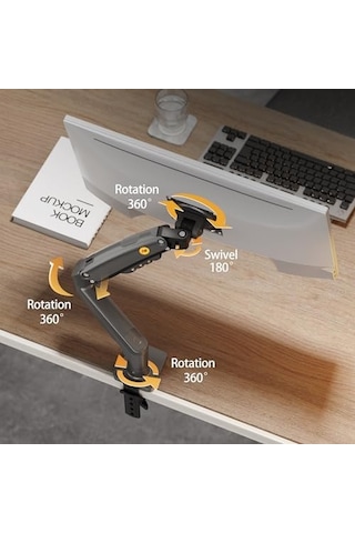 North Bayou Nb F80 17-32" Lcd/led Monitor Mount Ergonomic Gas Spring Desk Mount 2-9 Kg A.Ağaç