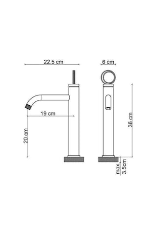 Yüksek Lavabo Bataryası Altın Fk-4022 Altın