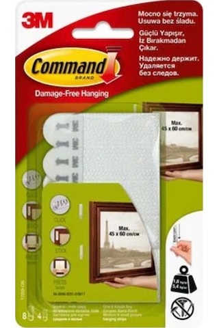 3M Command 17202 Küçük Boy Resim Asma Şerit Cırt Bantları
