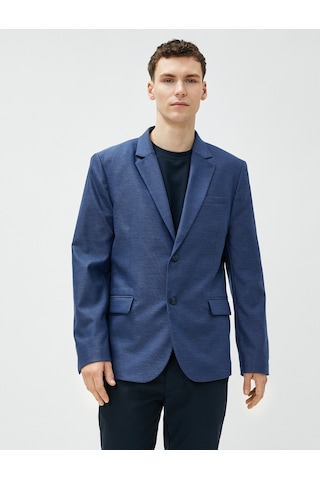 Koton Blazer Slim Fit Düğme Detaylı Cepli Lacivert 3sam50043hw 3SAM50043HW716 Lacivert