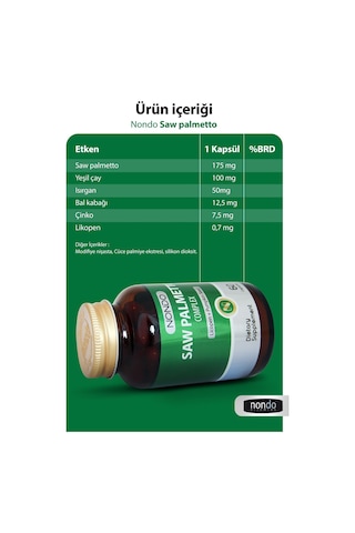 Nondo Saw Palmetto Kompleks 60 Kapsül