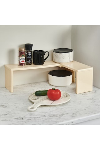 Deco Raf Düzenleyici Organizer 2 Farklı Kullanım Çok Amaçlı Dolap İçi Düzenleyici Beyaz