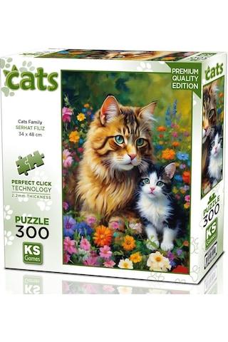 Ks Games 300 Parça Cats Family - Kedi Ailesi Puzzle - 19257 - Serhat Filiz