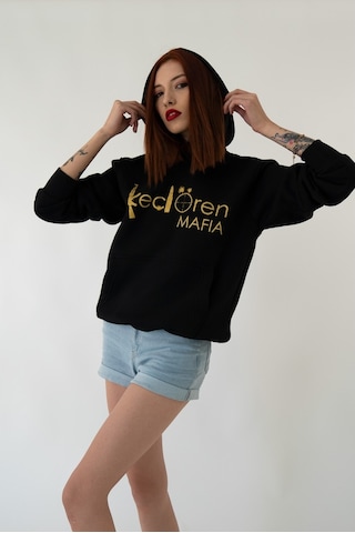 Keçiören Mafıa Kapşonlu Siyah Unisex Sweatshirt Hoodie Polar Siyah