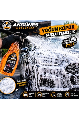 3 Adet 500 Ml Kullanıma Hazır Yoğun Köpüklü Oto Ve Motosiklet Şampuanı Araç Temizlik Şampuanı