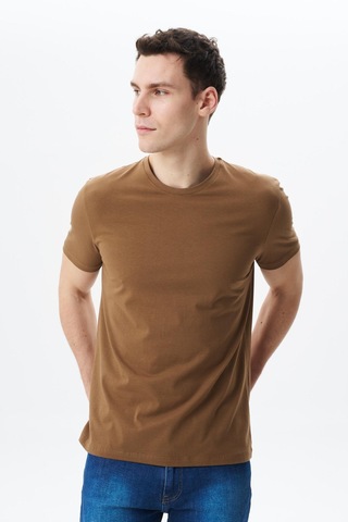 AR-MA Arma Erkek Regular Fit Basic Süprem Bisiklet Yaka Tişört Y29344453002 Kahverengi