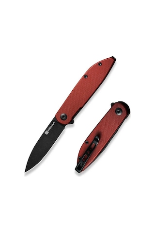 Sencut Bocll Iı Flipper Knife Burgundy Black Blade G10 Handle Kamp Çakı Bordo