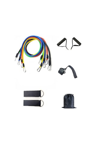 11 Adet / Takım Spor Direnç Bandı Tpr + Naylon Egzersiz Gerginlik Çektirme Egzersiz Elastik Halat