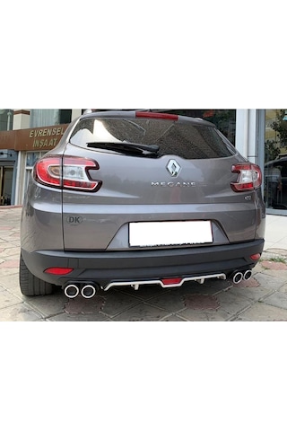 Renault Megane Mk3 Stw Siyah Difüzör 4 Krom Egzoz Görünümlü Difizör Arka Ek Body Kit