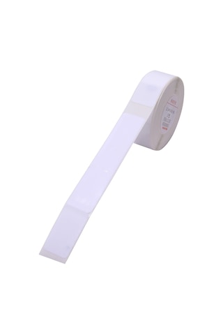 Aubyhe B18 Etiket Makinesi İçin Pet Malzeme 12.5x109mm Beyaz Termal Transfer Etiket Kağıdı 60 Adet 1 Rulo